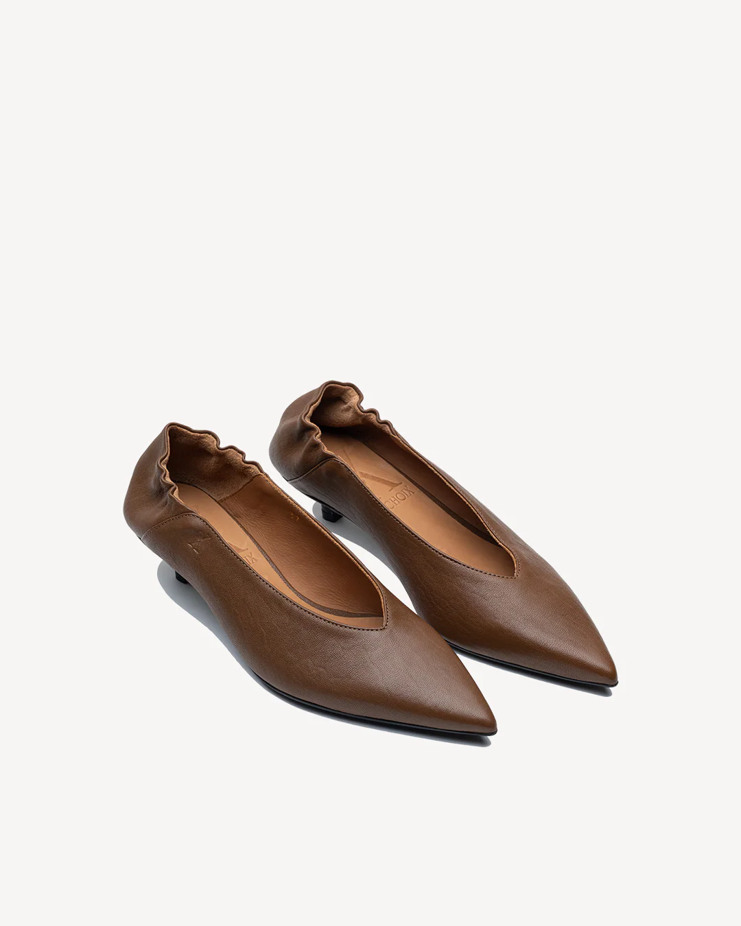 Audrey Kitten Heel Brown - Image 5