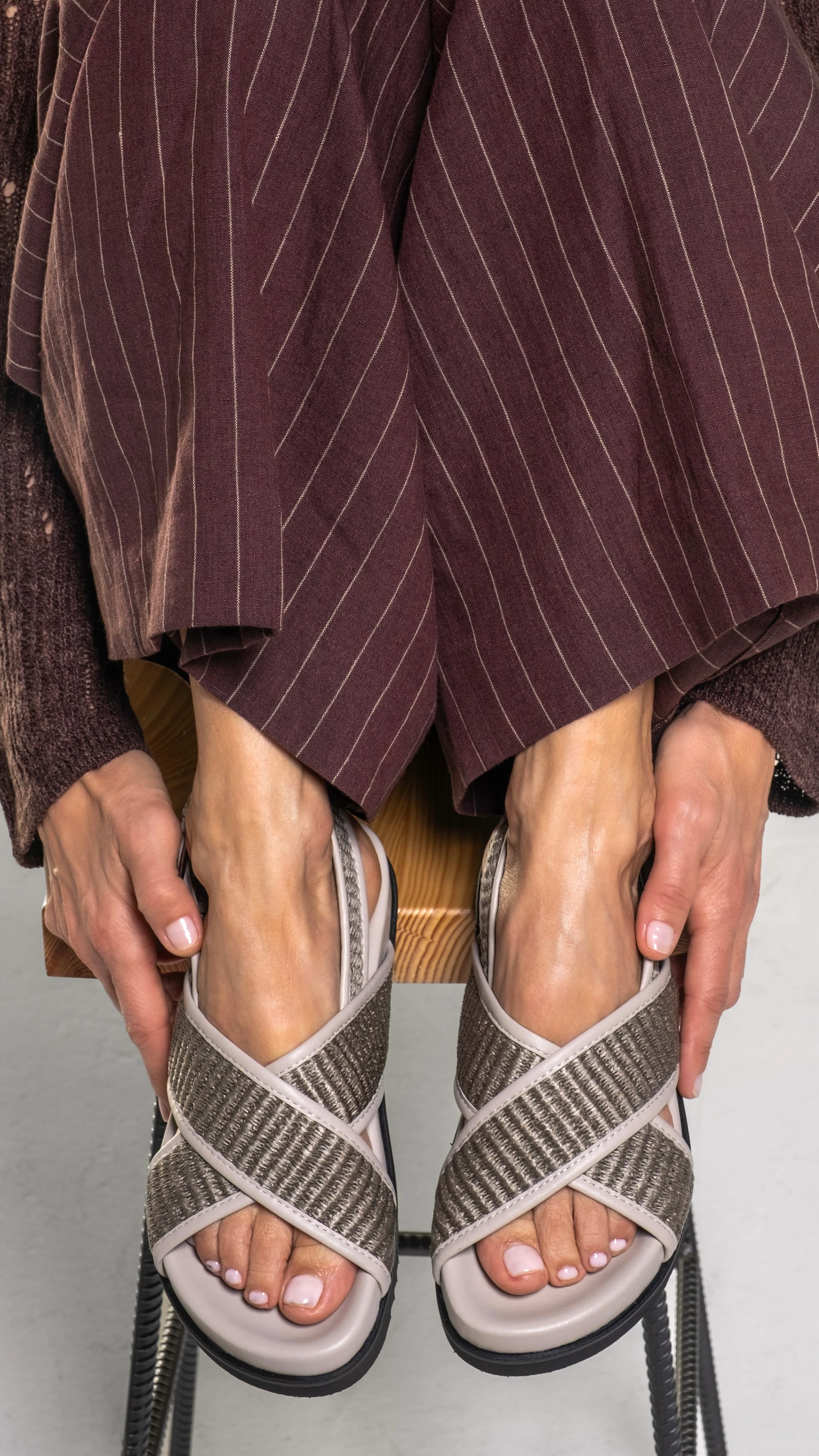 Bianca Raffia Sandals Taupe - Image 6