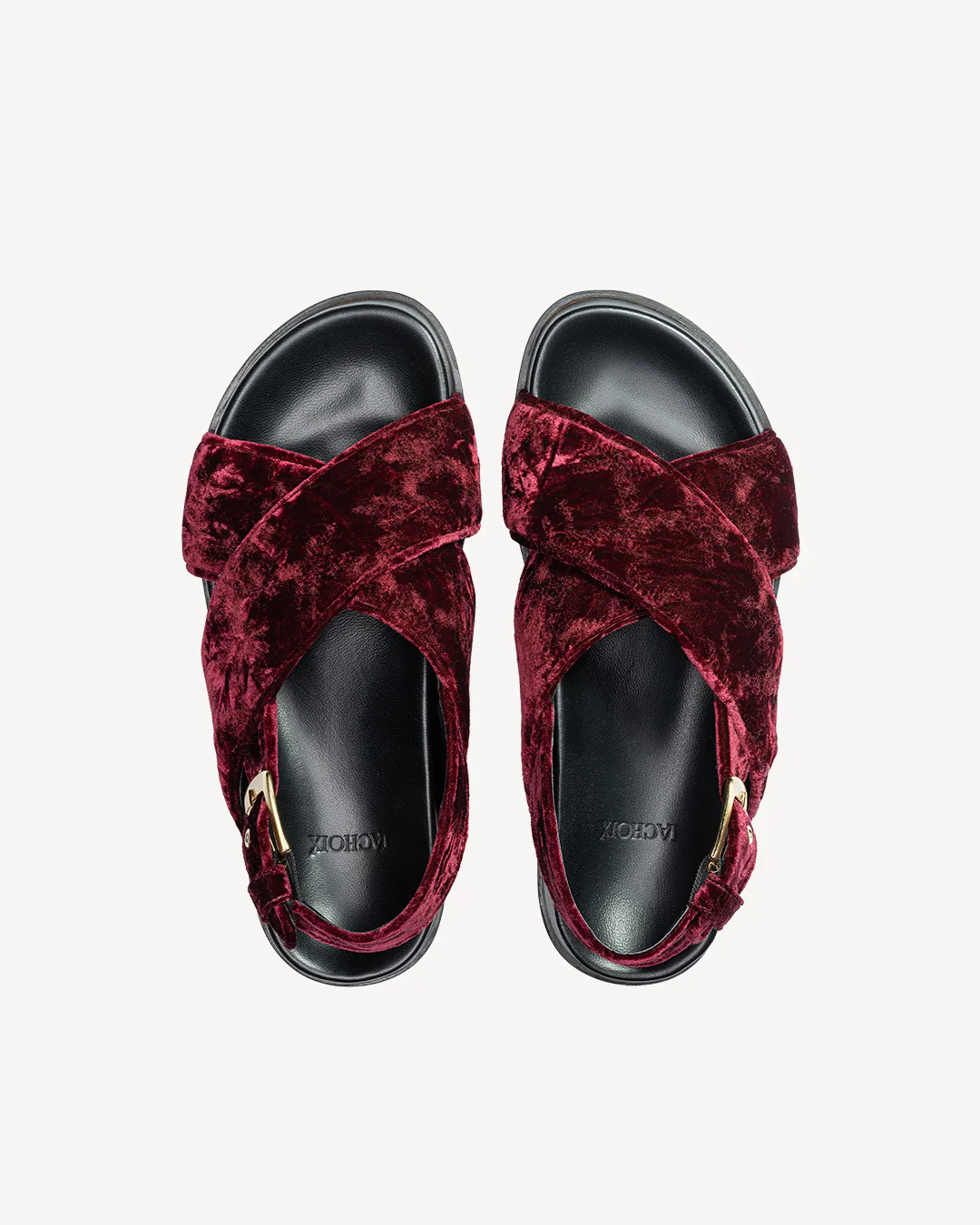 Bloom Crossed Sandals Ruby Red - Image 3