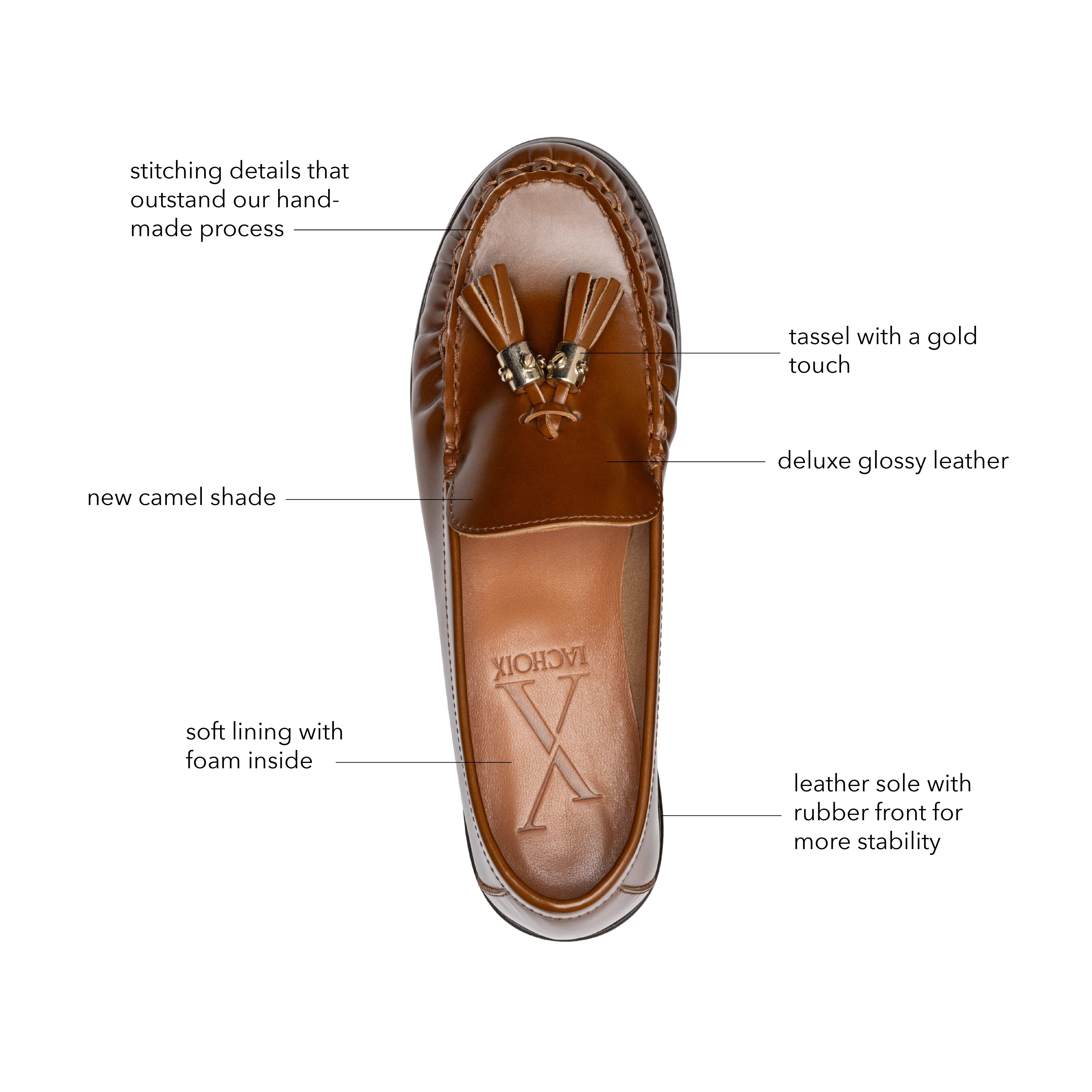 Camel Glossy Leather Moccasin - Image 5
