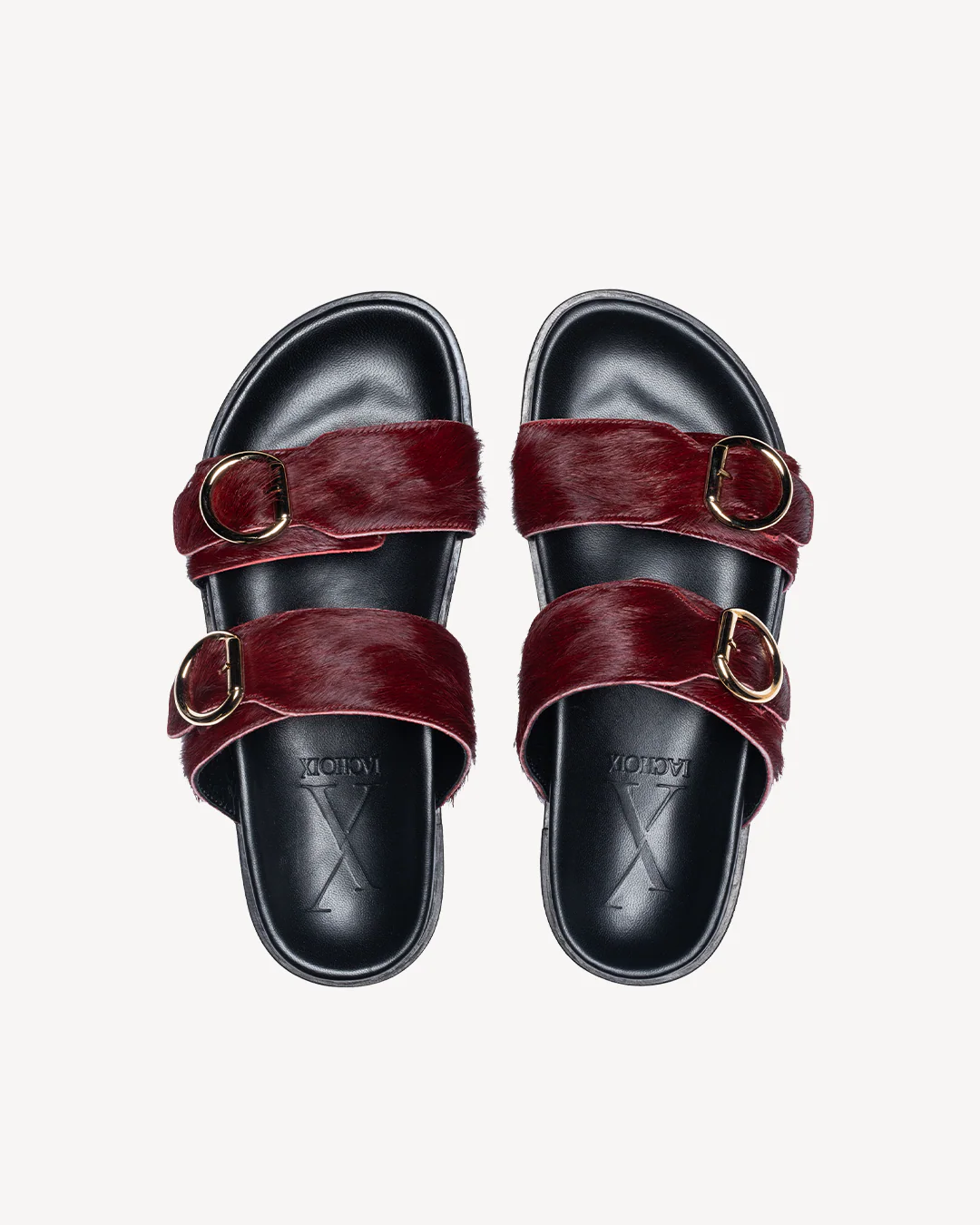 Bordeaux Double Buckle Sandals - Image 6