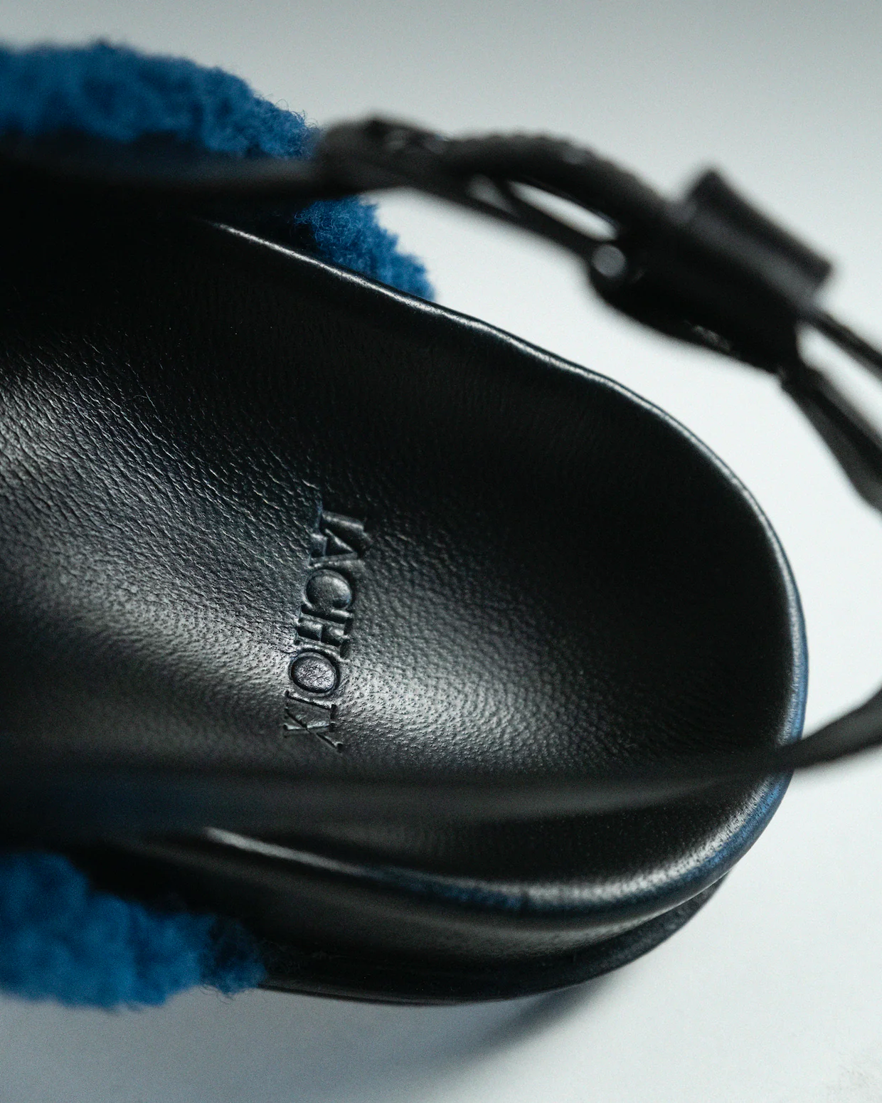 Furry Crossed Sandals Black - Image 6