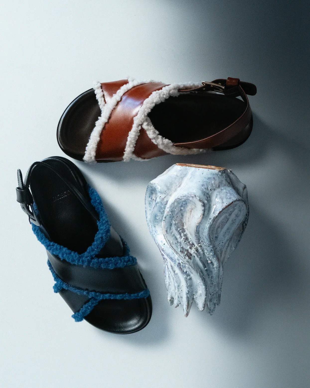 Furry Crossed Sandals Camel - Image 8