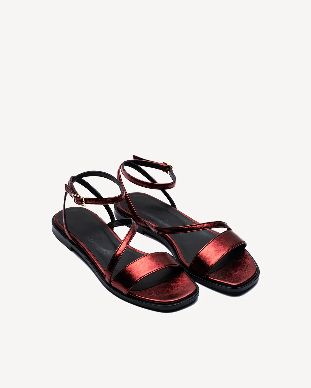 Grace Bordeaux Flat Sandals - Image 3