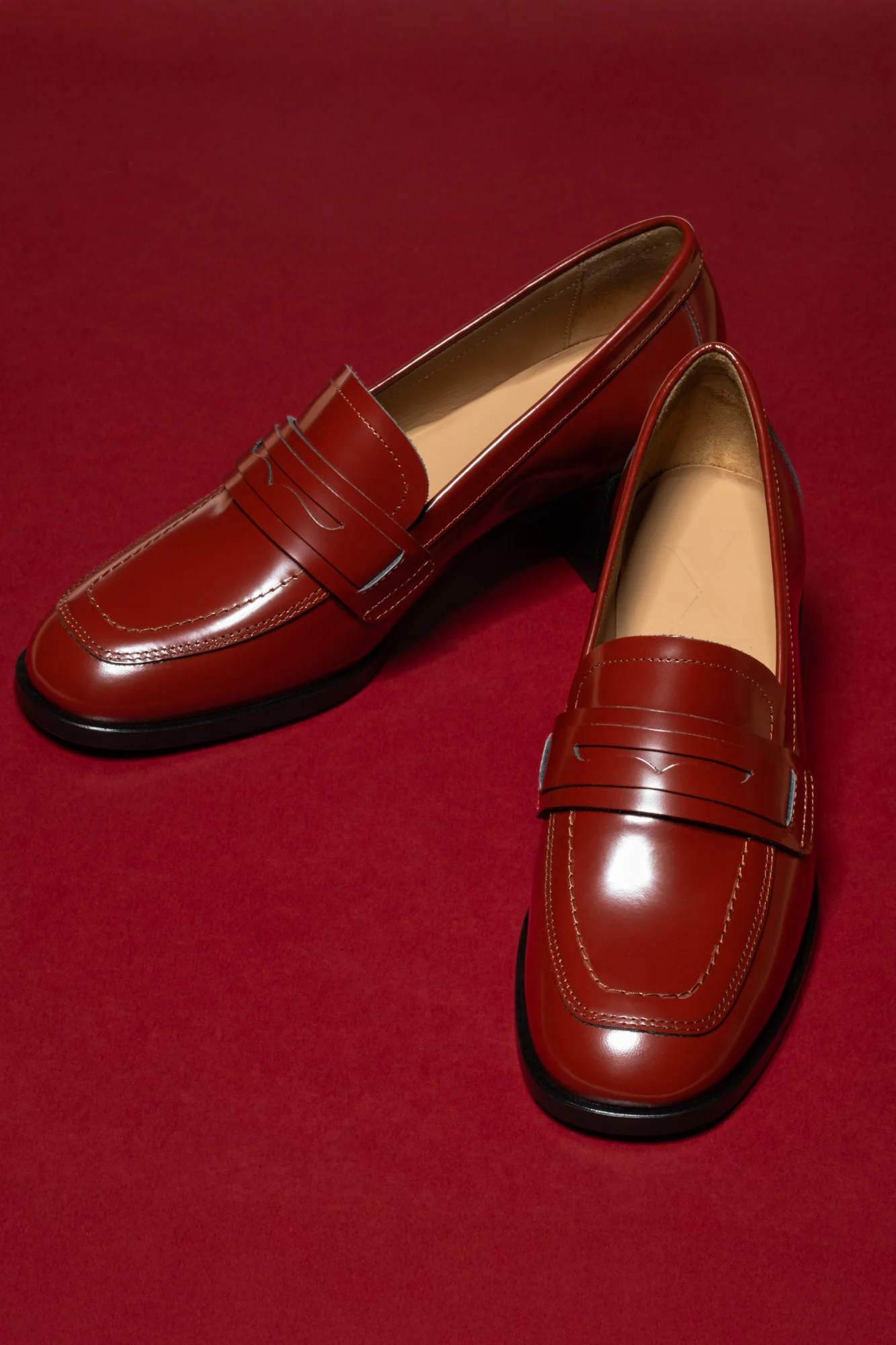 Maroon Mid-Heel Loafer - Image 3