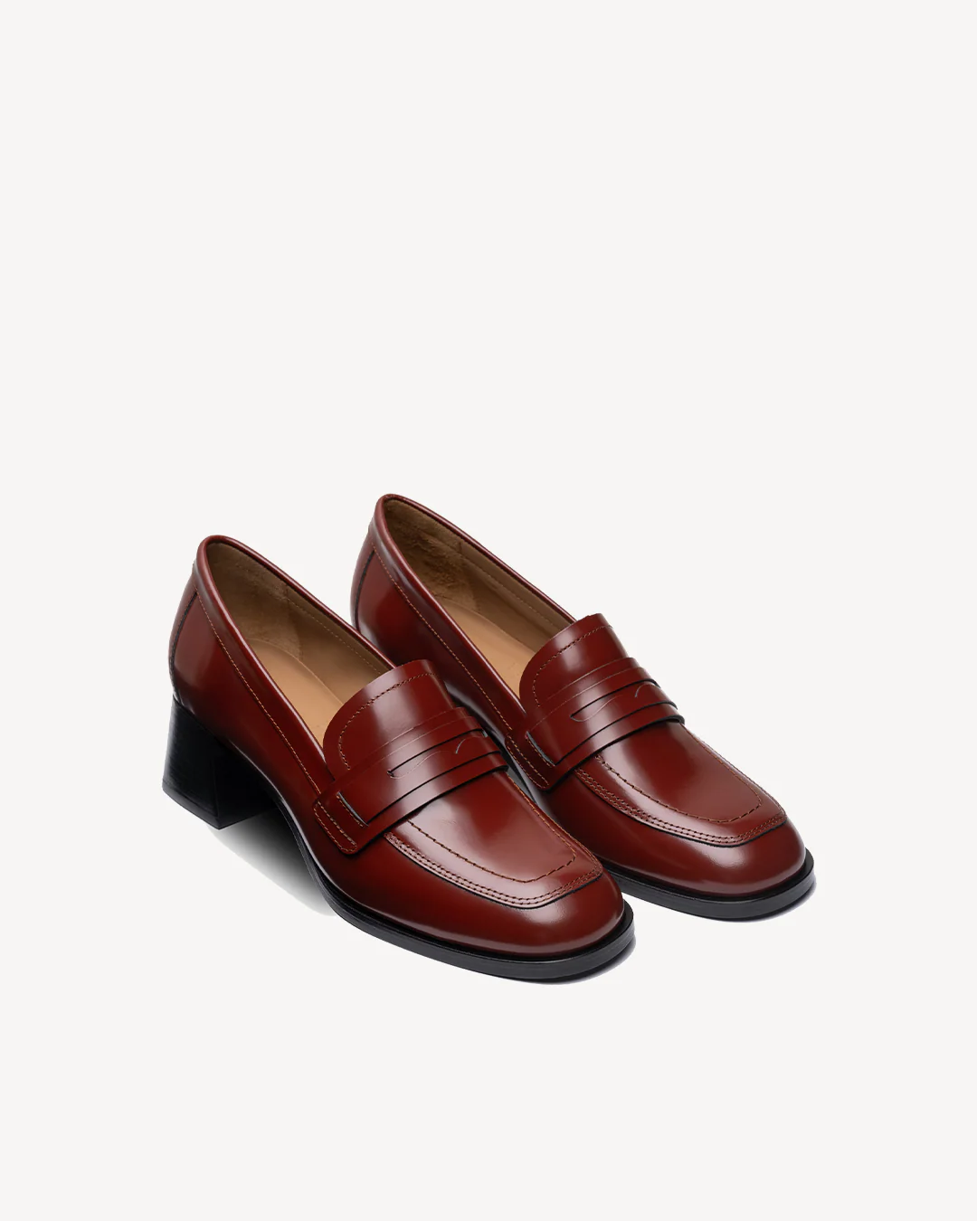 Maroon Mid-Heel Loafer - Image 4