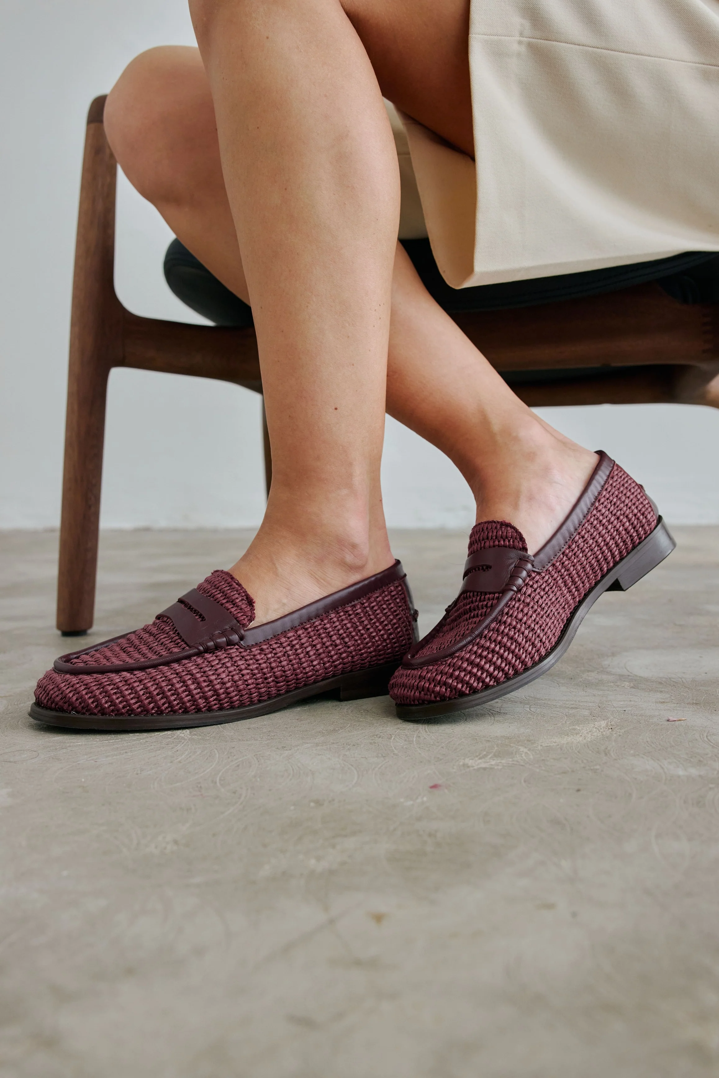 Raffia Penny Loafer Grape - Image 4