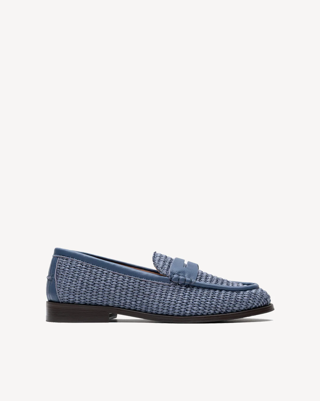 Raffia Penny Loafer Steel Blue