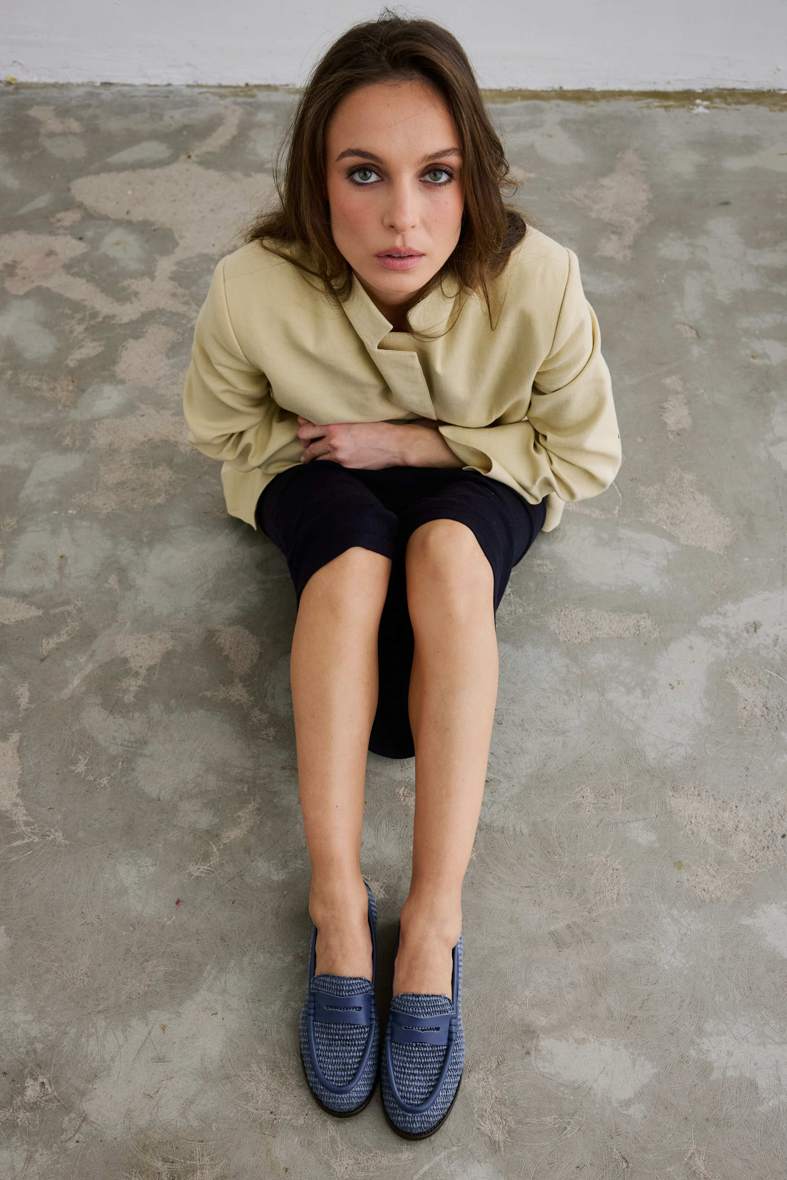 Raffia Penny Loafer Steel Blue - Image 4