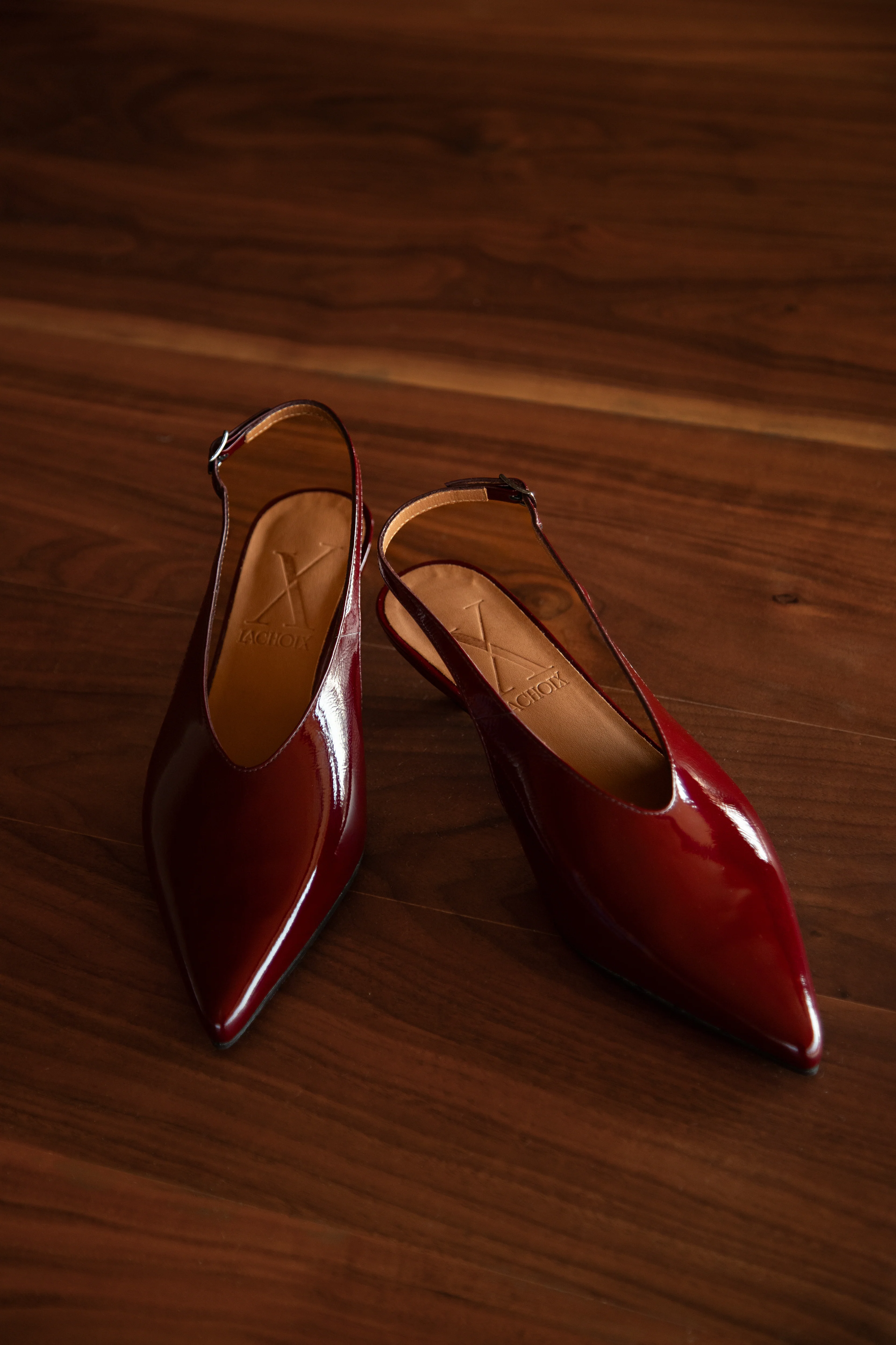 Slingback Kitten Heel Burgundy - Image 4
