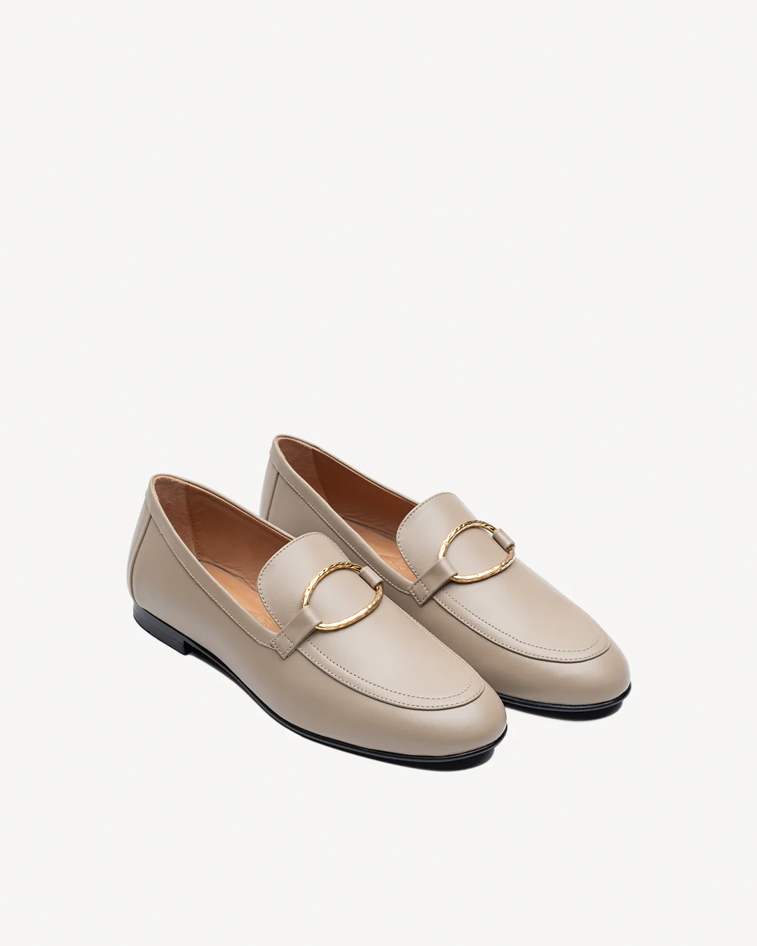 Taupe Tomboy Chic Loafers - Image 3